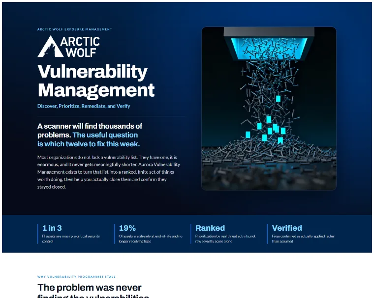 Arctic Wolf Vulnerability Management