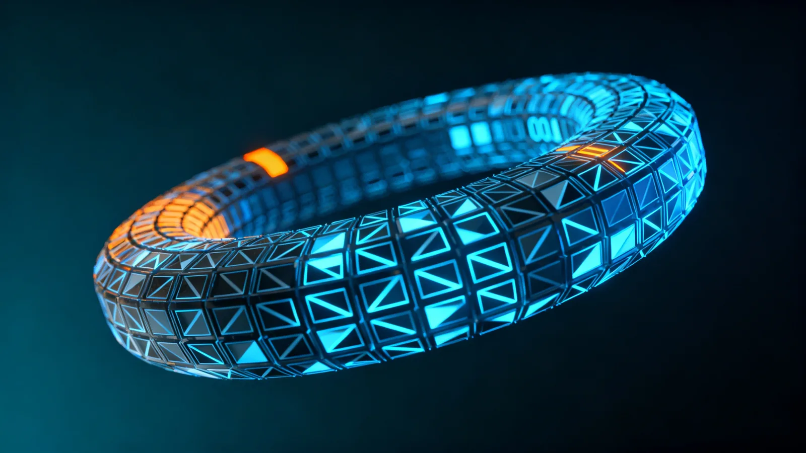 Abstract render of human expertise and machine speed interlocking into one continuous watchful system