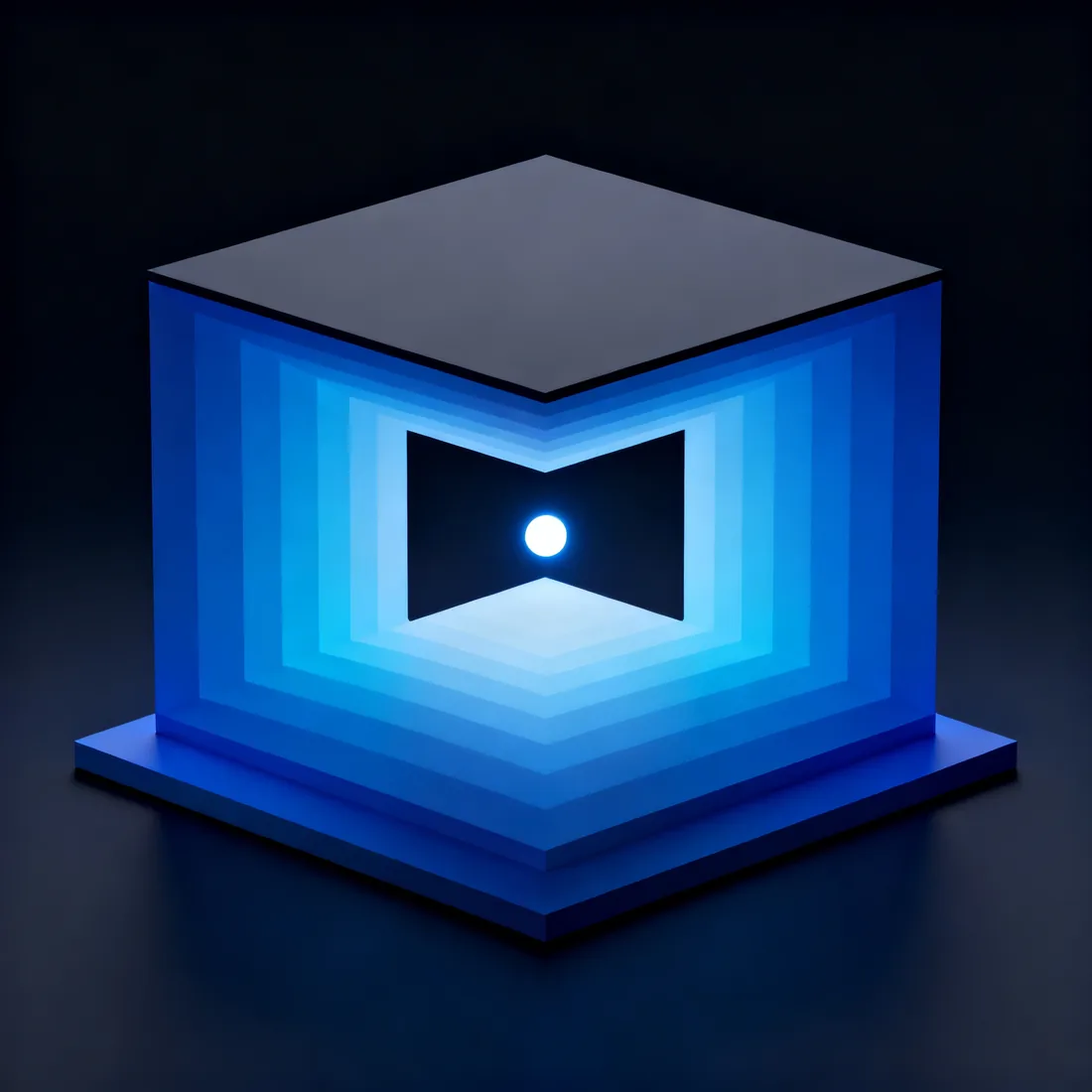 Abstract render of a broad data plane narrowing through an aperture onto one relevant target